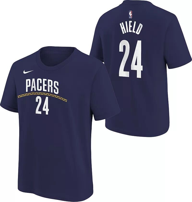 Темно-синяя хлопковая футболка Nike Youth 2022-23 City Edition Indiana Pacers Buddy Hield #24
Темно-синяя хлопковая футболка Nike Youth 2022-23 City Edition Indiana Pacers Buddy Hield #24