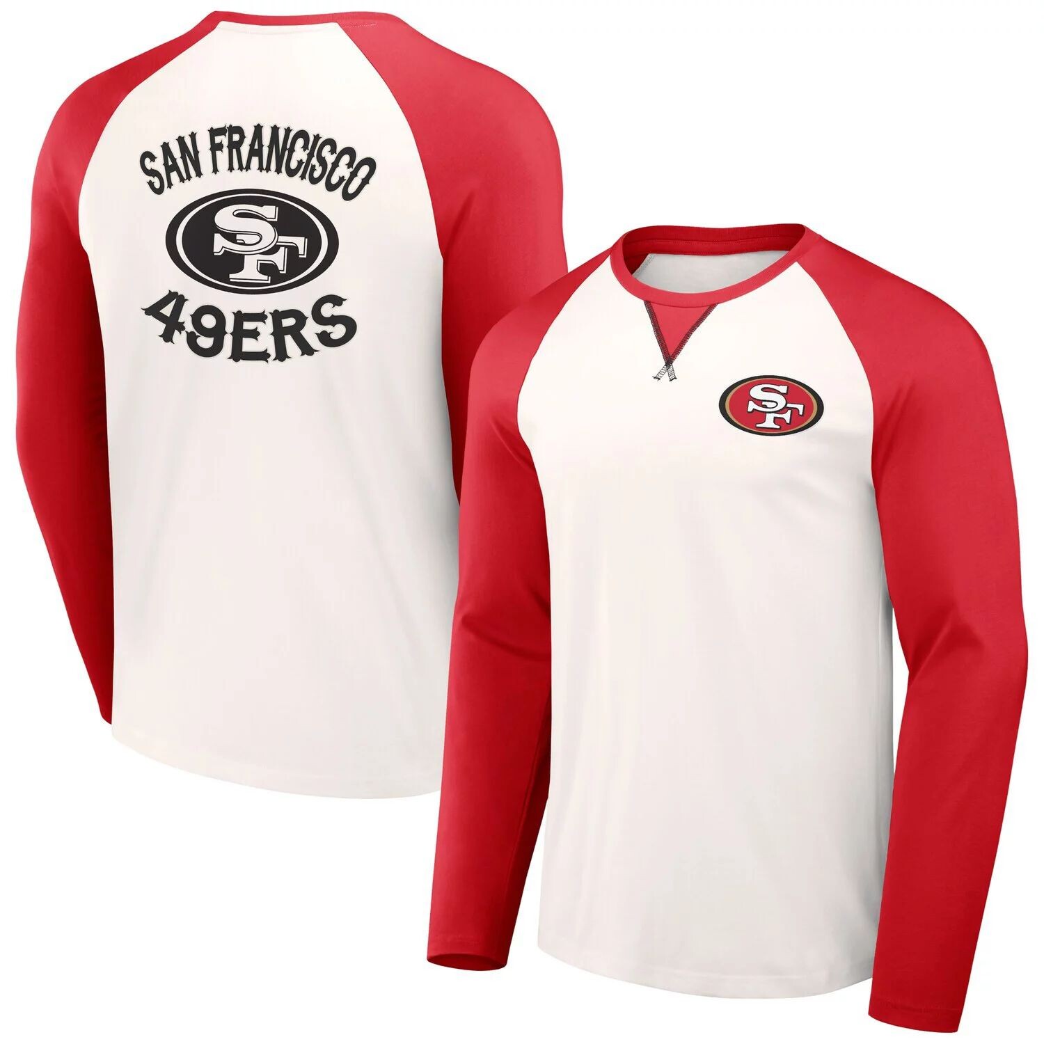Мужская футболка NFL x Darius Rucker Collection от Fanatics Cream/Scarlet San Francisco 49ers с длинным рукавом реглан
Мужская футболка NFL x Darius Rucker Collection от Fanatics Cream/Scarlet San Francisco 49ers с длинным рукавом реглан