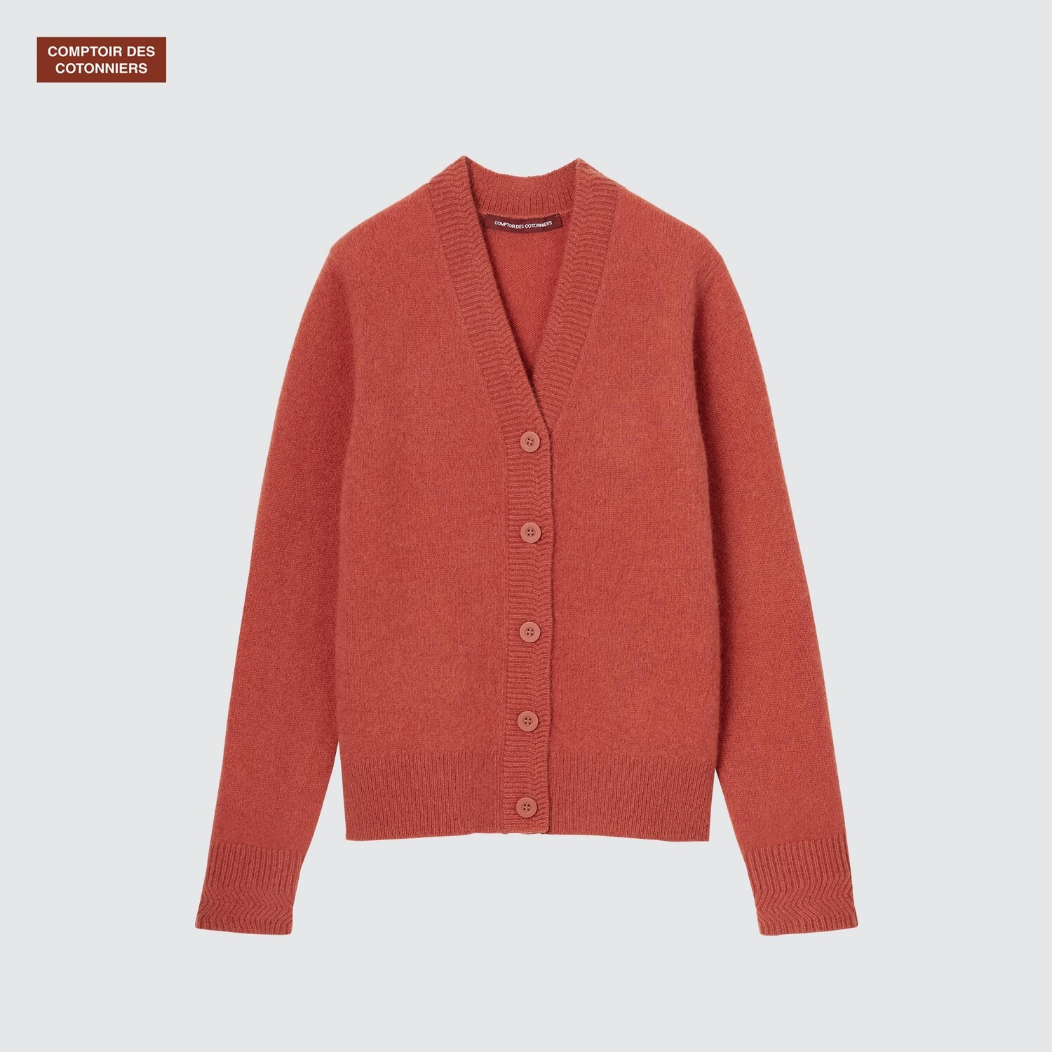 Comptoir des Cotonniers Кашемировый кардиган с V-образным вырезом Uniqlo, красный
Comptoir des Cotonniers Кашемировый кардиган с V-образным вырезом Uniqlo, красный