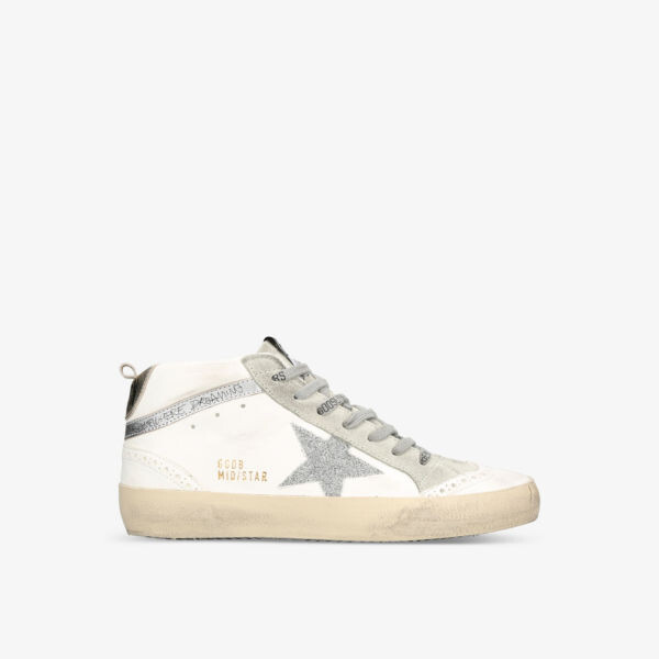Женские кожаные кроссовки средней длины Mid Star 82353 с блестками Golden Goose, белый
Женские кожаные кроссовки средней длины Mid Star 82353 с блестками Golden Goose, белый