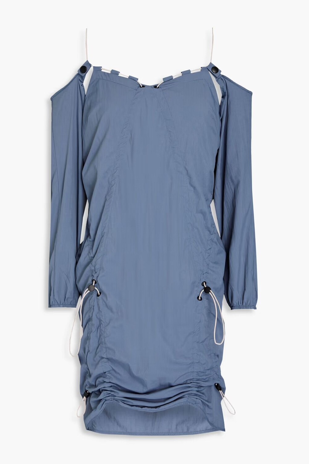 Платье мини из рипстопа со сборками и открытыми плечами Mcq Alexander Mcqueen, цвет Slate blue
Платье мини из рипстопа со сборками и открытыми плечами Mcq Alexander Mcqueen, цвет Slate blue