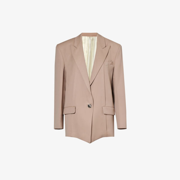 Однобортный шерстяной пиджак glen Attico, бежевый
Однобортный шерстяной пиджак glen Attico, бежевый