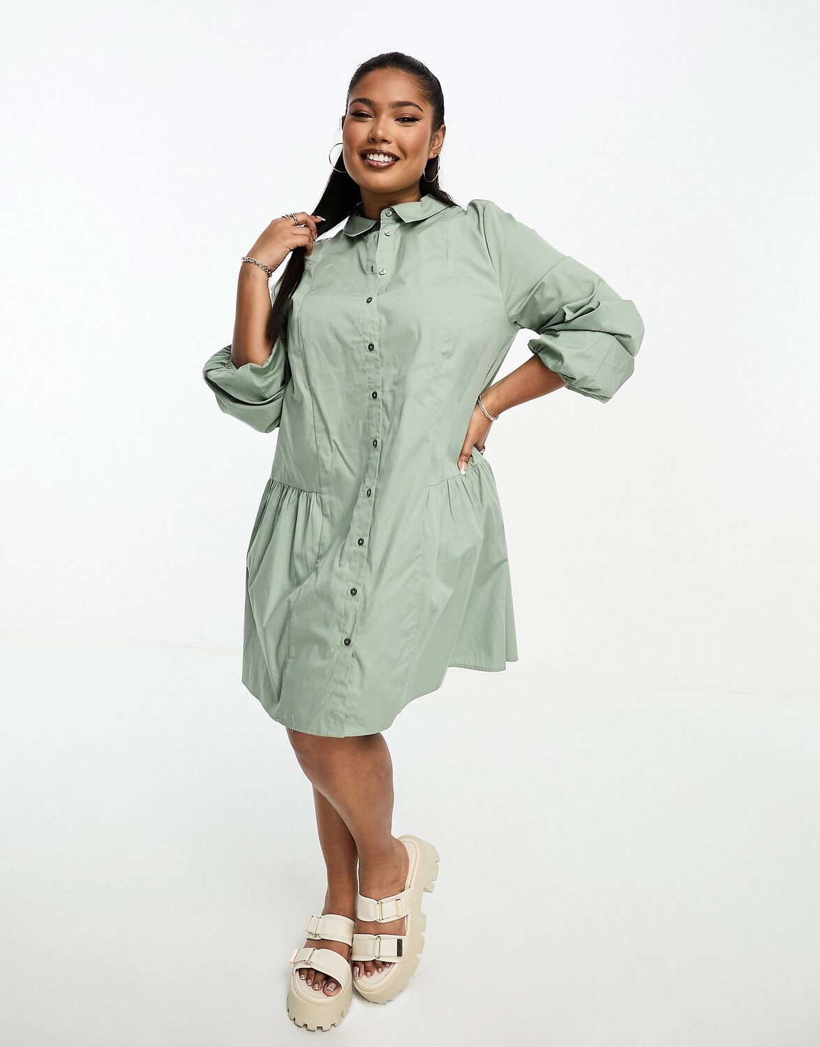 Платье мини-рубашка цвета хаки с пуговицами и сборками ASOS DESIGN Curve ASOS Curve
Платье мини-рубашка цвета хаки с пуговицами и сборками ASOS DESIGN Curve ASOS Curve