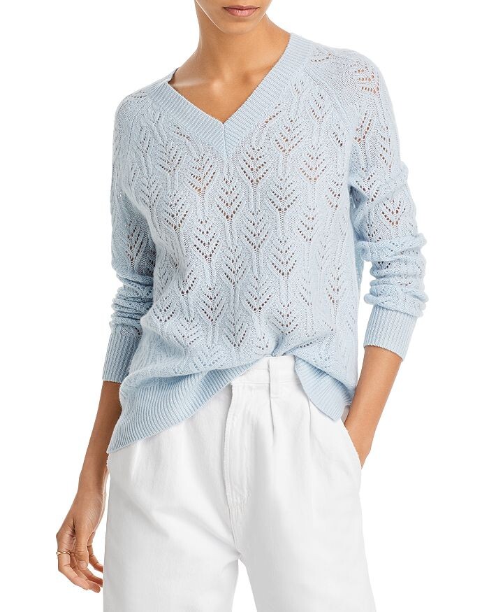 Кашемировый свитер оверсайз Pointelle с V-образным вырезом — 100% эксклюзив C by Bloomingdale's Cashmere, Серый
Кашемировый свитер оверсайз Pointelle с V-образным вырезом — 100% эксклюзив C by Bloomingdale's Cashmere, Серый
