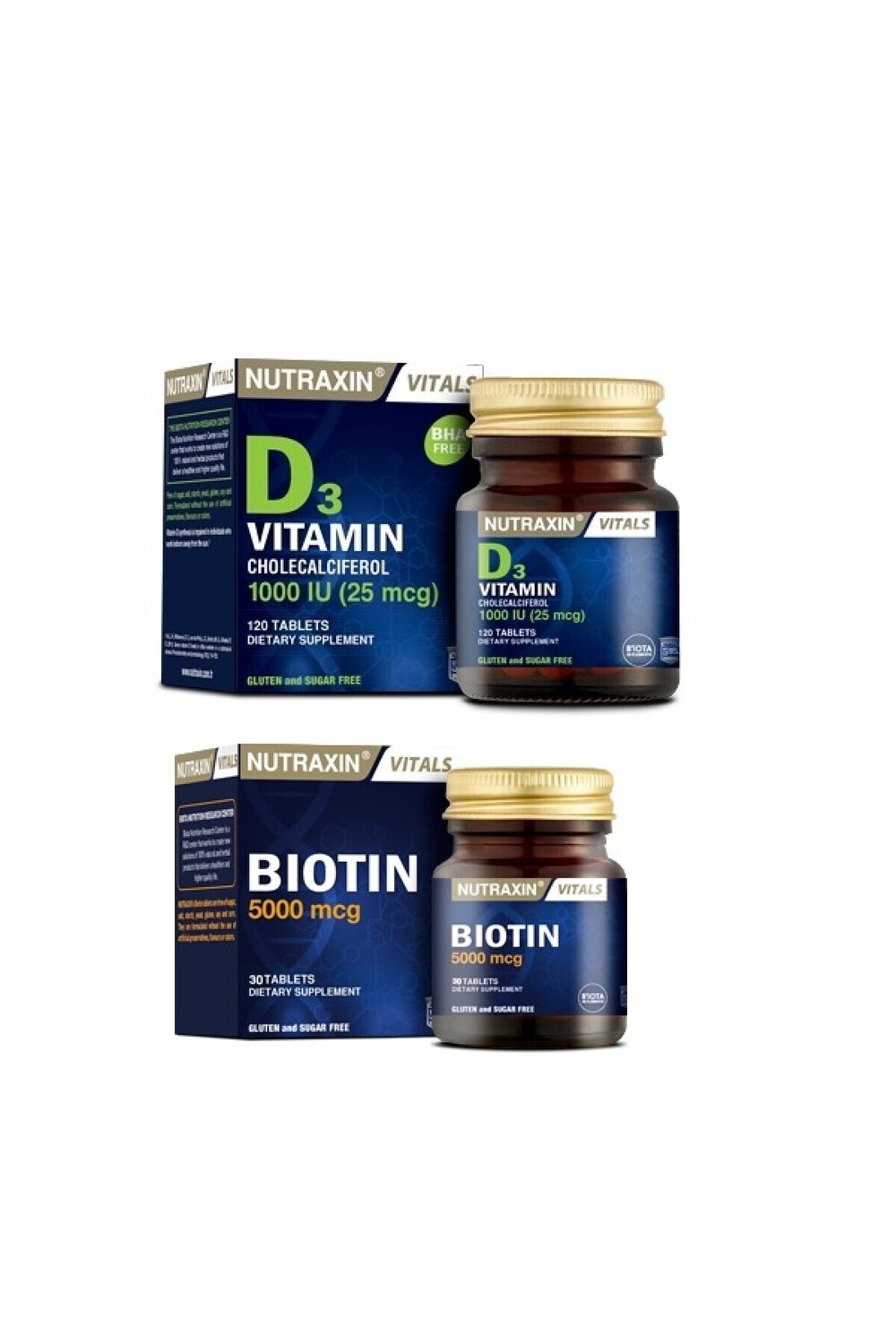 Nutraxin Витаминно-минеральная добавка Витамин D3 120 таблеток + биотин 50 таблеток
Nutraxin Витаминно-минеральная добавка Витамин D3 120 таблеток + биотин 50 таблеток