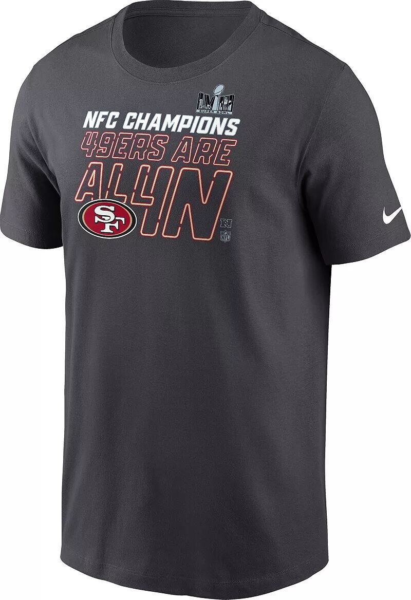 Футболка Nike для взрослых 2024 NFC Conference Champions San Francisco 49ers в раздевалке
Футболка Nike для взрослых 2024 NFC Conference Champions San Francisco 49ers в раздевалке