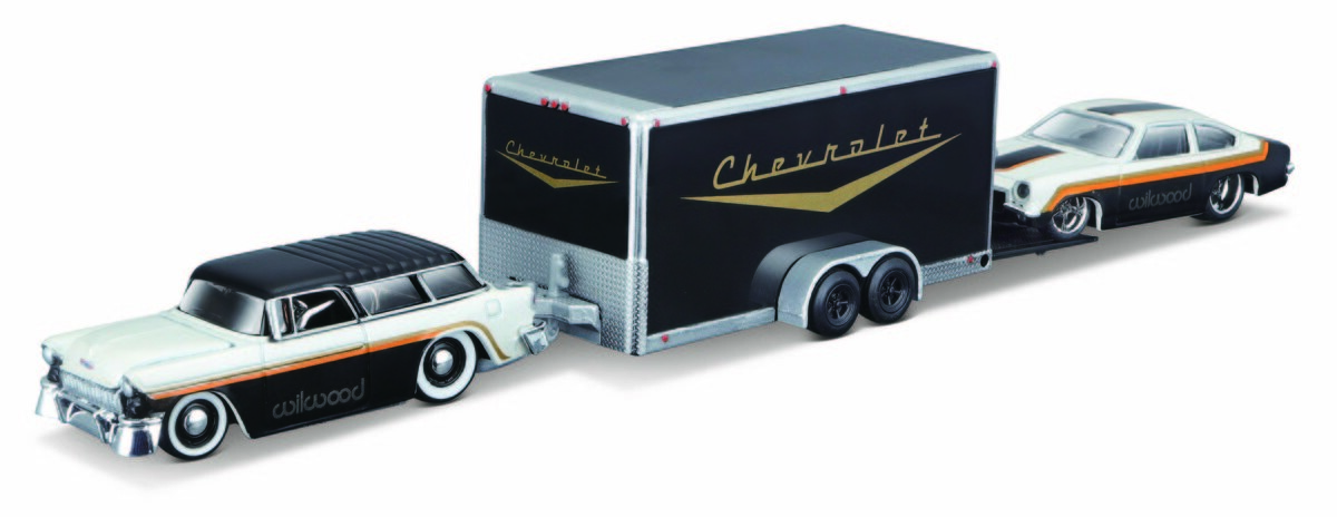Майсто, коллекционная модель 11404 Chevrolet Nomad 1955 года + автомобильный прицеп + Chevrolet Vega 1971 года, 1:64 Maisto
Майсто, коллекционная модель 11404 Chevrolet Nomad 1955 года + автомобильный прицеп + Chevrolet Vega 1971 года, 1:64 Maisto