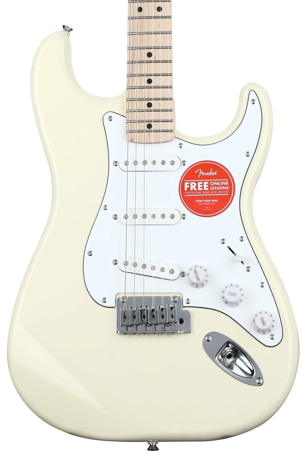 Электрогитара Squier Affinity Series Stratocaster — олимпийский белый цвет с кленовой накладкой на грифе
Электрогитара Squier Affinity Series Stratocaster — олимпийский белый цвет с кленовой накладкой на грифе