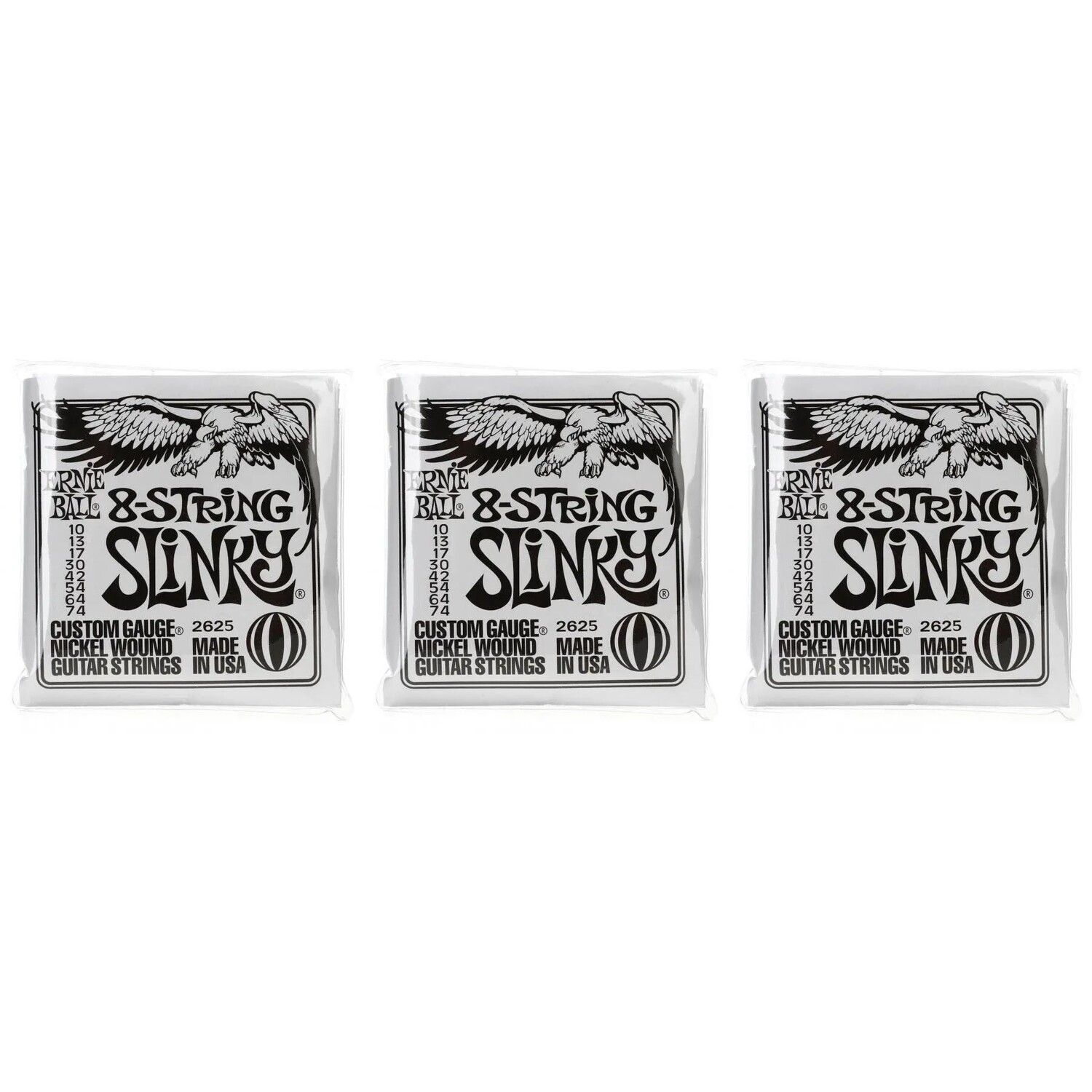 Струны для электрогитары Ernie Ball 2625 Regular Slinky с никелевой обмоткой — .010-.074, 8 струн (3 шт. в упаковке)
Струны для электрогитары Ernie Ball 2625 Regular Slinky с никелевой обмоткой — .010-.074, 8 струн (3 шт. в упаковке)