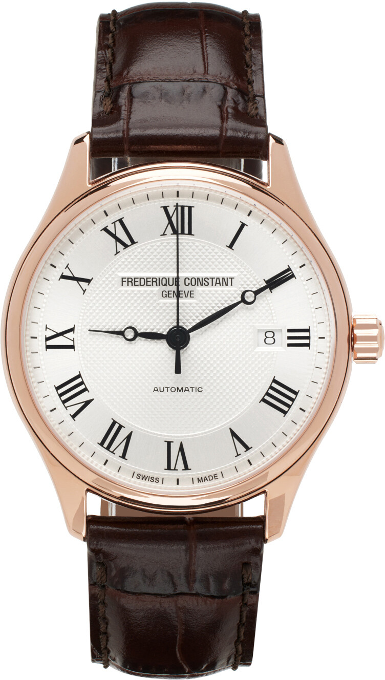 Автоматические часы из розового золота и коричневого цвета Frederique Constant
Автоматические часы из розового золота и коричневого цвета Frederique Constant