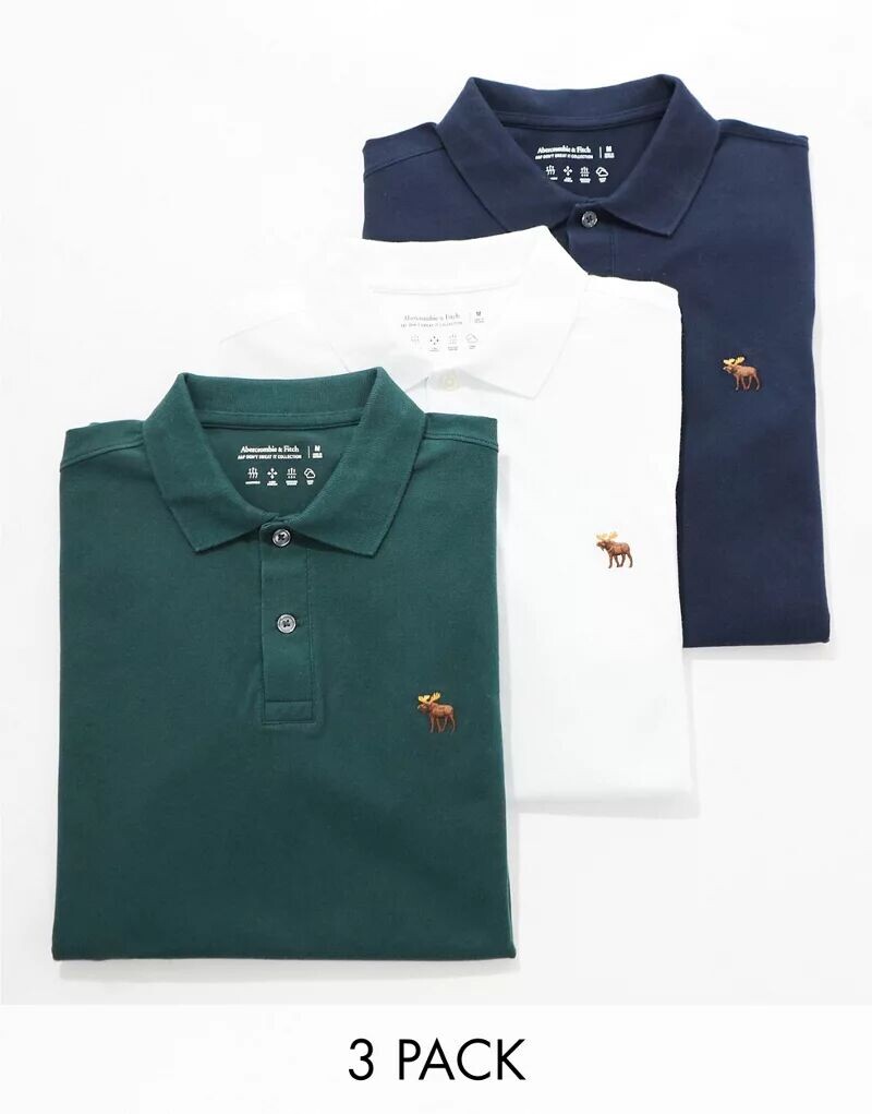 Комплект Abercrombie & Fitch из 3 рубашек-поло из пике с логотипом белого/зеленого/синего цвета
Комплект Abercrombie & Fitch из 3 рубашек-поло из пике с логотипом белого/зеленого/синего цвета