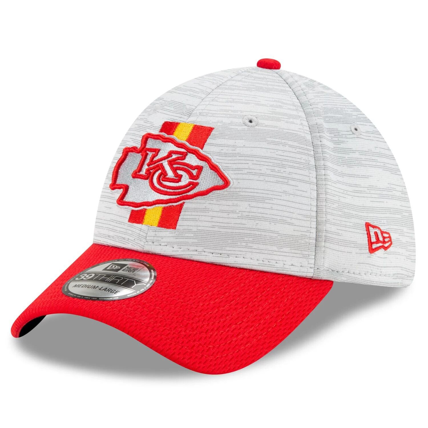 Мужская серая/красная мужская кепка New Era Kansas City Chiefs тренировочного лагеря НФЛ 2021, официальная гибкая кепка 39THIRTY
Мужская серая/красная мужская кепка New Era Kansas City Chiefs тренировочного лагеря НФЛ 2021, официальная гибкая кепка 39THIRTY