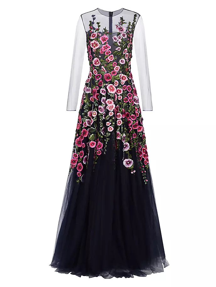 Платье из тюля с длинными рукавами и резьбой Hollyhocks Oscar De La Renta, синий
Платье из тюля с длинными рукавами и резьбой Hollyhocks Oscar De La Renta, синий