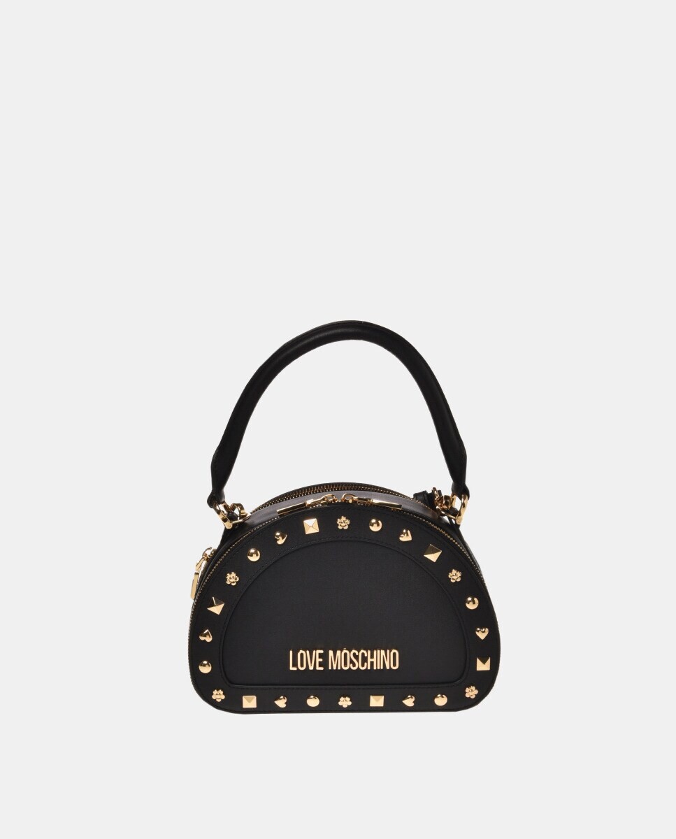 Маленькая черная кожаная сумочка с золотыми деталями и логотипом Love Moschino, черный
Маленькая черная кожаная сумочка с золотыми деталями и логотипом Love Moschino, черный