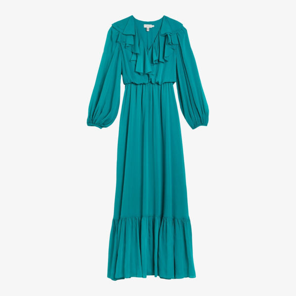 Тканое платье макси keina с оборками на воротнике и длинными рукавами Ted Baker, зеленый
Тканое платье макси keina с оборками на воротнике и длинными рукавами Ted Baker, зеленый