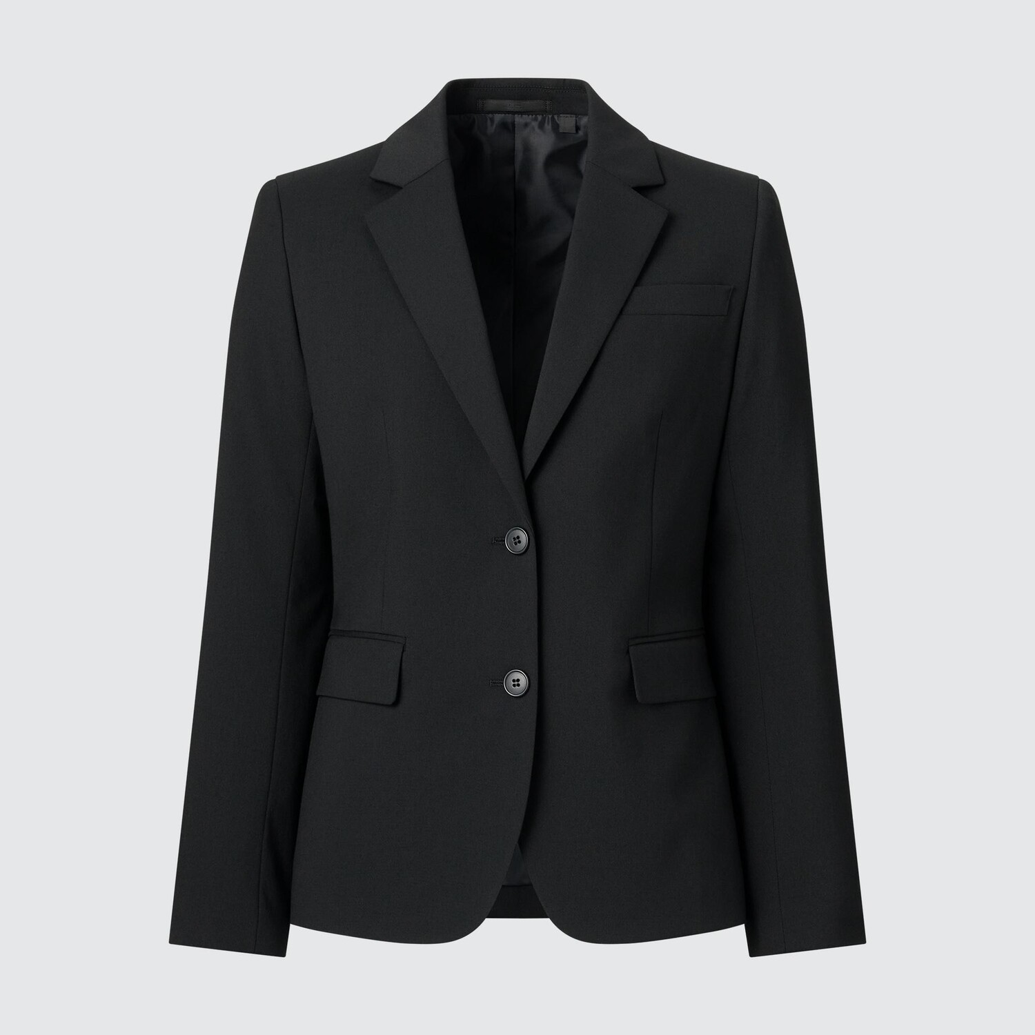 Пиджак эластичного покроя (однотонный, 2 пуговицы) можно расстегнуть. UNIQLO, черный
Пиджак эластичного покроя (однотонный, 2 пуговицы) можно расстегнуть. UNIQLO, черный