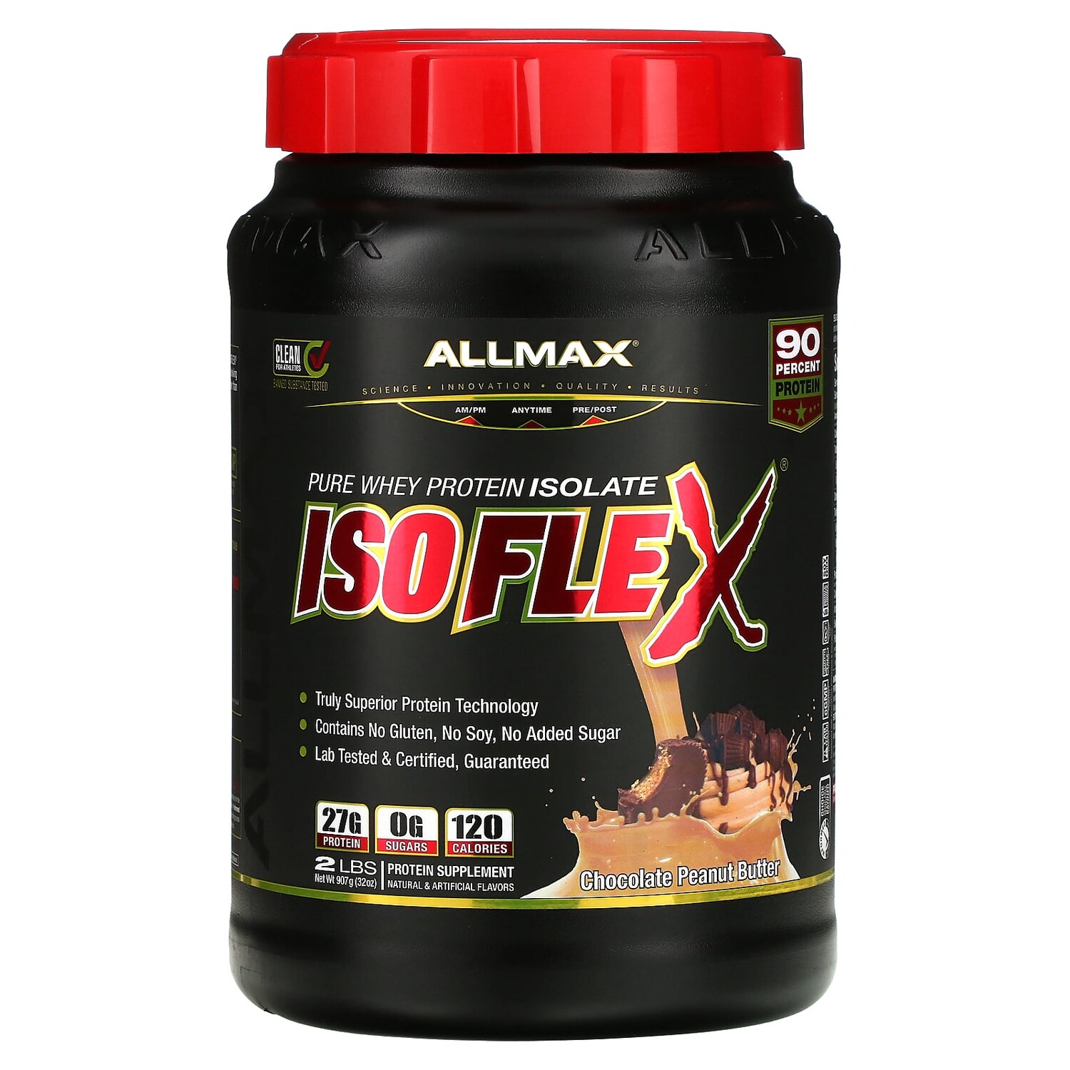 Isoflex, чистый изолят сывороточного протеина, шоколад и арахисовая паста, 907 г (2 фунта), ALLMAX
Isoflex, чистый изолят сывороточного протеина, шоколад и арахисовая паста, 907 г (2 фунта), ALLMAX