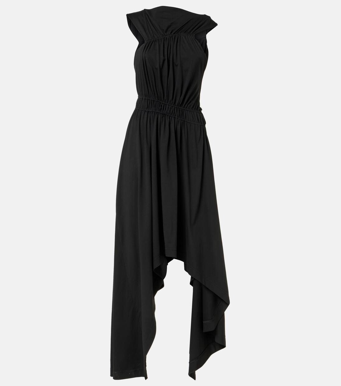 Платье макси из хлопкового джерси асимметричного кроя со сборками Alexander Mcqueen, черный
Платье макси из хлопкового джерси асимметричного кроя со сборками Alexander Mcqueen, черный