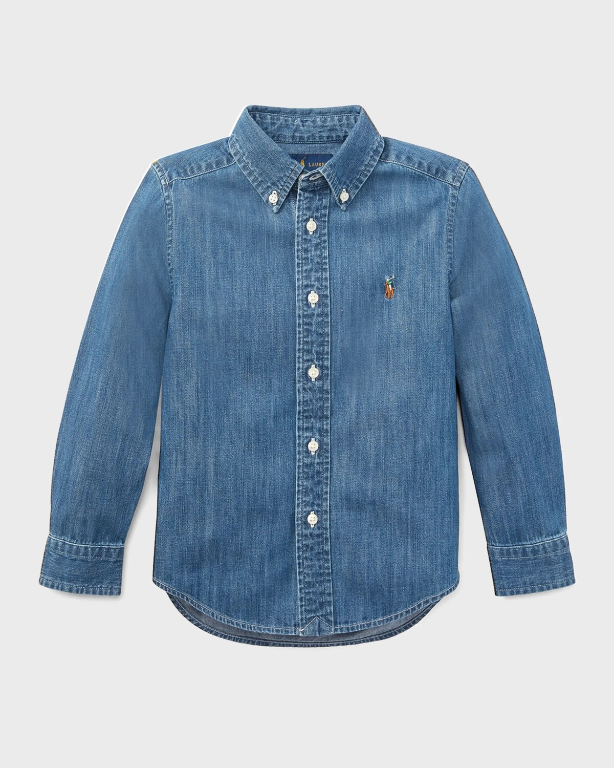 Рубашка из ткани шамбре для мальчика, размер 2–7 Ralph Lauren Childrenswear, темно-синий
Рубашка из ткани шамбре для мальчика, размер 2–7 Ralph Lauren Childrenswear, темно-синий