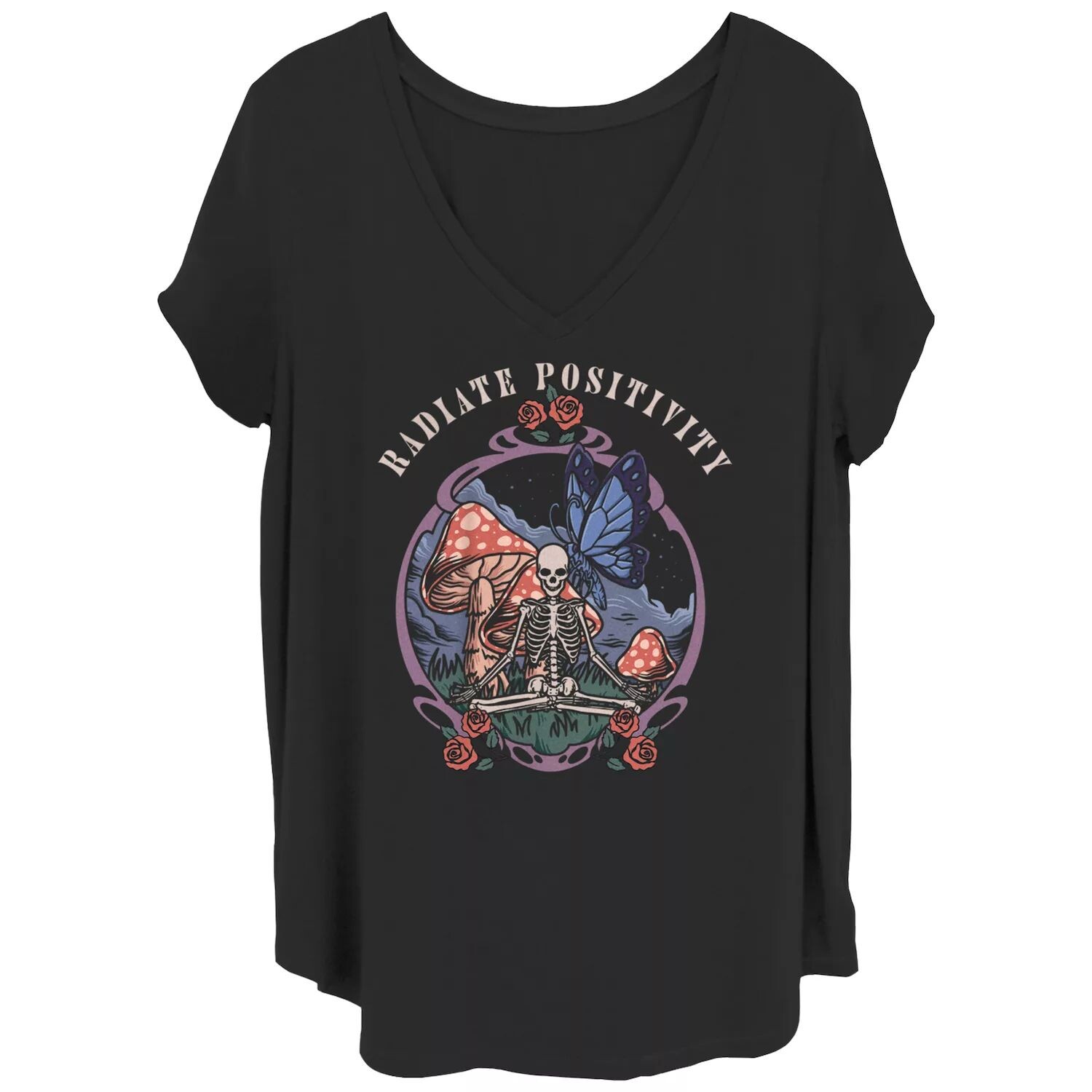 Футболка Juniors' Plus Radiate Positivity с рисунком грибов-скелетов Licensed Character
Футболка Juniors' Plus Radiate Positivity с рисунком грибов-скелетов Licensed Character