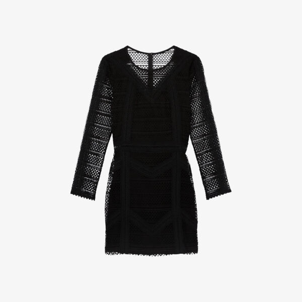 Трикотажное мини-платье открытого плетения с круглым вырезом The Kooples, черный
Трикотажное мини-платье открытого плетения с круглым вырезом The Kooples, черный