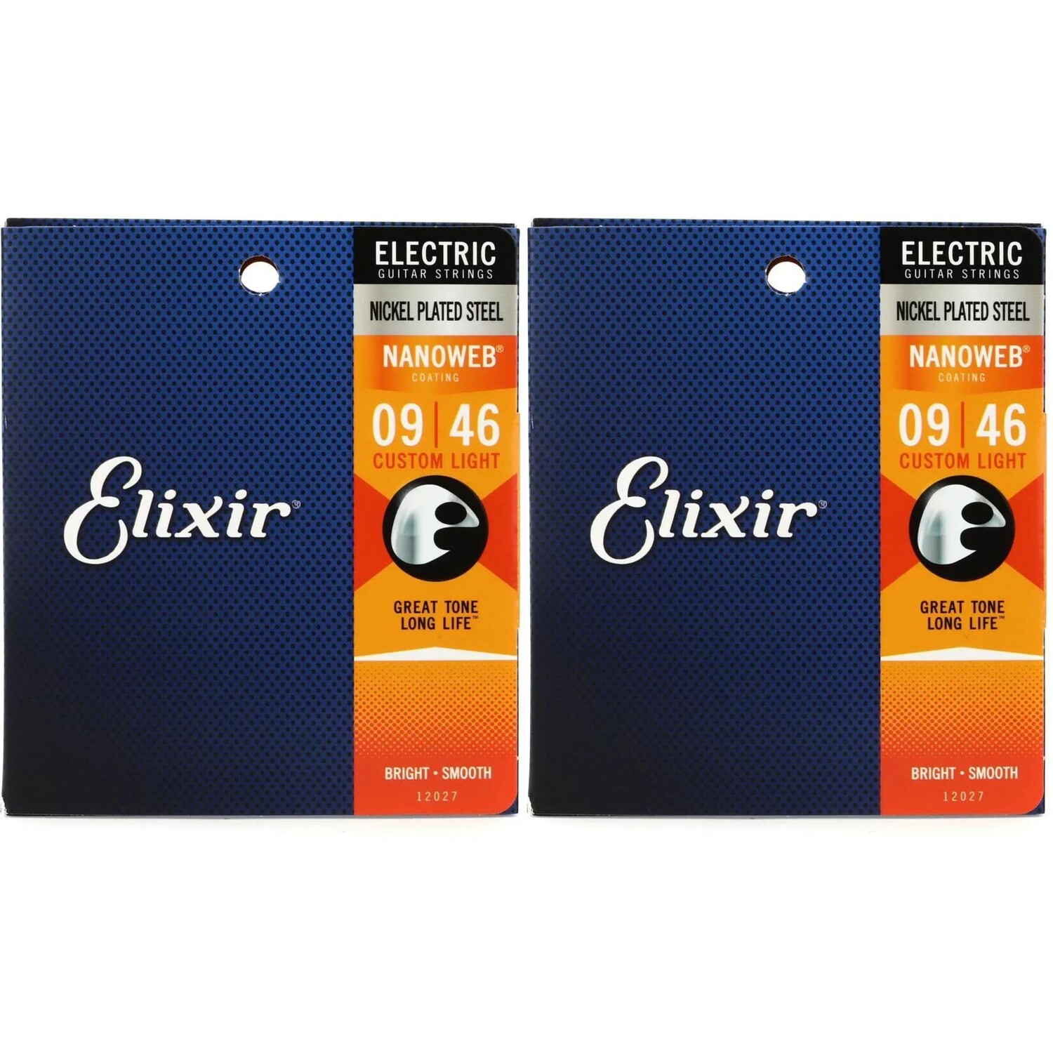Струны для электрогитары Elixir Strings 12027 Nanoweb — .009-.046 Custom Light (2 шт.)
Струны для электрогитары Elixir Strings 12027 Nanoweb — .009-.046 Custom Light (2 шт.)