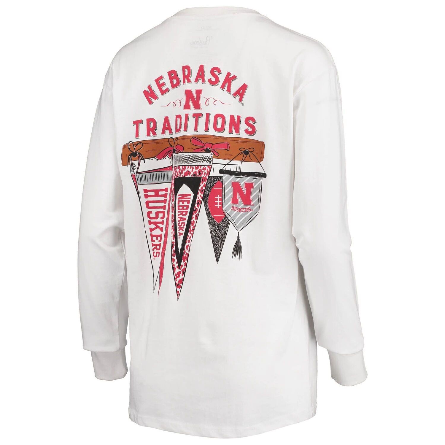 Женская белая футболка с длинным рукавом и вымпелом Nebraska Huskers Traditions Pressbox, Белый
Женская белая футболка с длинным рукавом и вымпелом Nebraska Huskers Traditions Pressbox, Белый