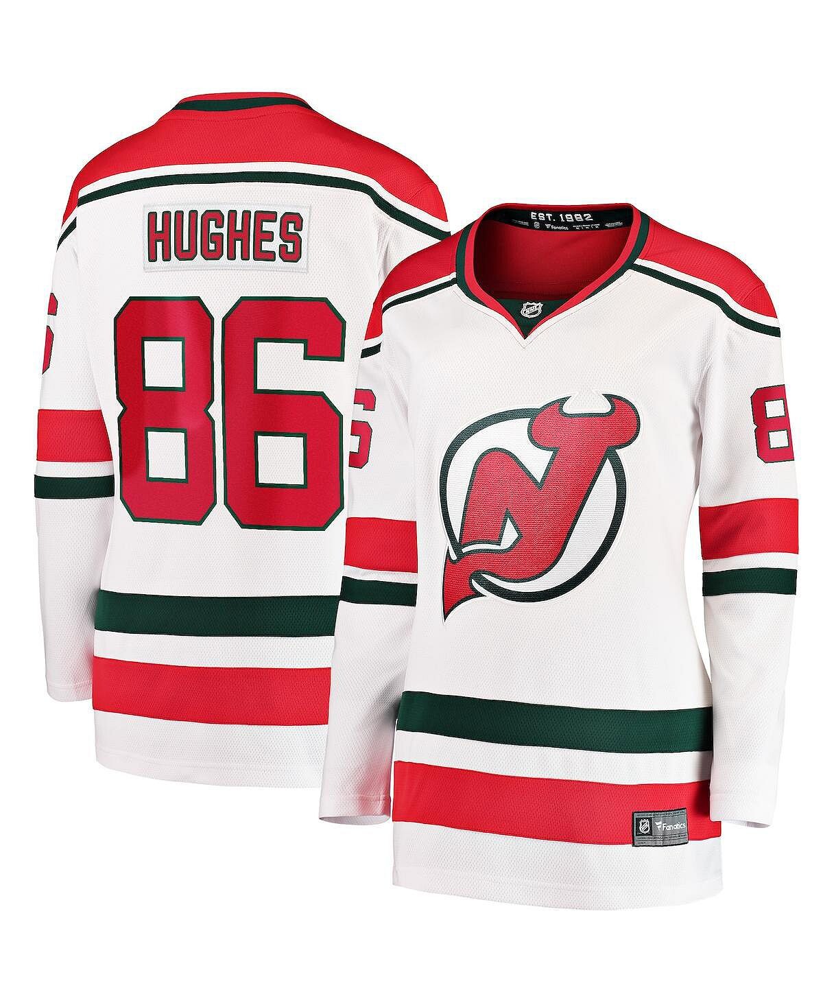 Женская белая футболка с логотипом Jack Hughes New Jersey Devils 2022/23 Heritage Premier Premier Fanatics, белый
Женская белая футболка с логотипом Jack Hughes New Jersey Devils 2022/23 Heritage Premier Premier Fanatics, белый