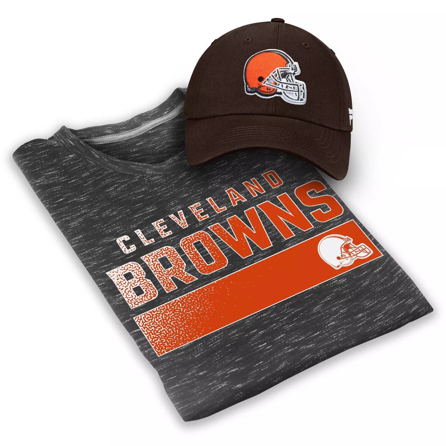 Мужская фирменная серо-коричневая футболка Cleveland Browns с логотипом и регулируемая шляпа Fanatics, Коричневый
Мужская фирменная серо-коричневая футболка Cleveland Browns с логотипом и регулируемая шляпа Fanatics, Коричневый