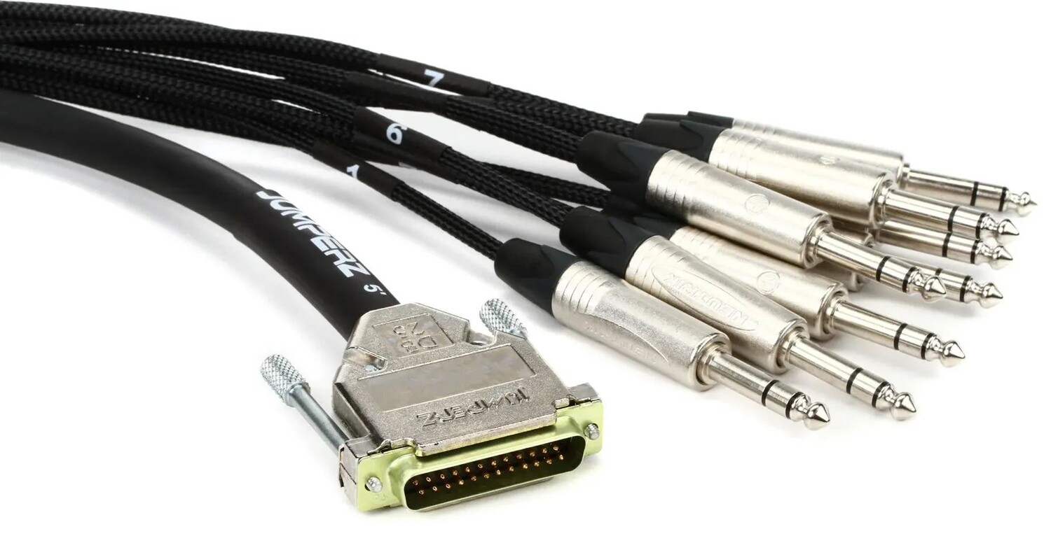 JUMPERZ JDB25-TRS ZipLine DB25 — TRS 8-канальный аналоговый аудиоинтерфейсный кабель «папа» — 5 футов
JUMPERZ JDB25-TRS ZipLine DB25 — TRS 8-канальный аналоговый аудиоинтерфейсный кабель «папа» — 5 футов