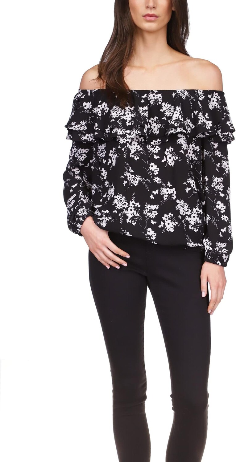 Топ с рюшами и короткими рукавами в ботаническом стиле MICHAEL Michael Kors, цвет Black/White
Топ с рюшами и короткими рукавами в ботаническом стиле MICHAEL Michael Kors, цвет Black/White