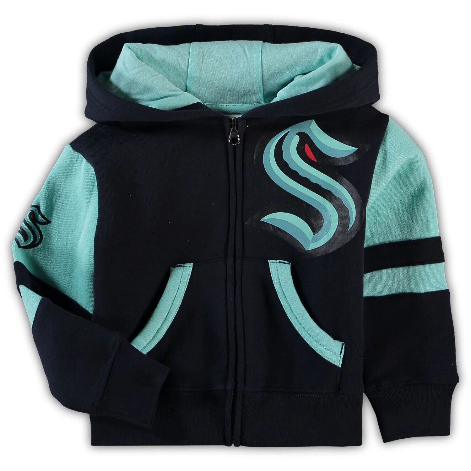 Толстовка с капюшоном на молнии во всю длину для малышей Deep Sea Seattle Kraken Face-Off Outerstuff
Толстовка с капюшоном на молнии во всю длину для малышей Deep Sea Seattle Kraken Face-Off Outerstuff