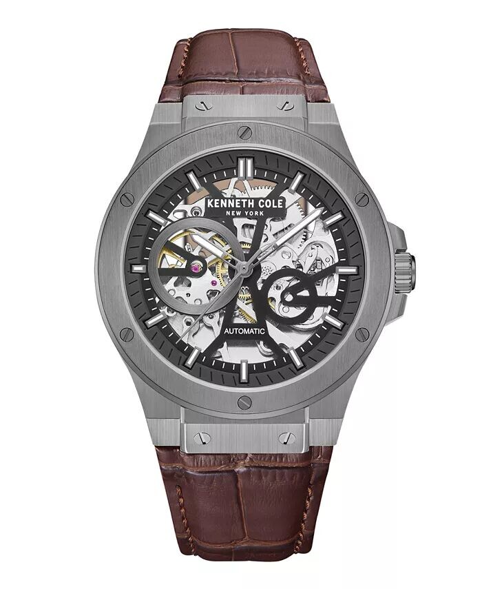 Мужские автоматические коричневые часы из натуральной кожи 43 мм Kenneth Cole New York, коричневый
Мужские автоматические коричневые часы из натуральной кожи 43 мм Kenneth Cole New York, коричневый