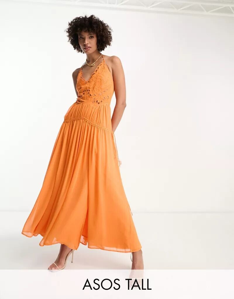Оранжевое платье макси с открытой бретелькой ASOS DESIGN Tall с кружевной отделкой и кулиской на талии
Оранжевое платье макси с открытой бретелькой ASOS DESIGN Tall с кружевной отделкой и кулиской на талии