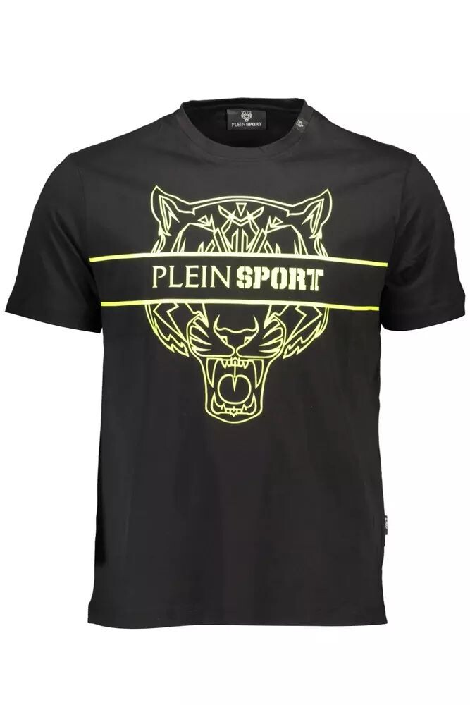 Изящная хлопковая футболка Plein Sport с круглым вырезом и мужским логотипом, черный
Изящная хлопковая футболка Plein Sport с круглым вырезом и мужским логотипом, черный