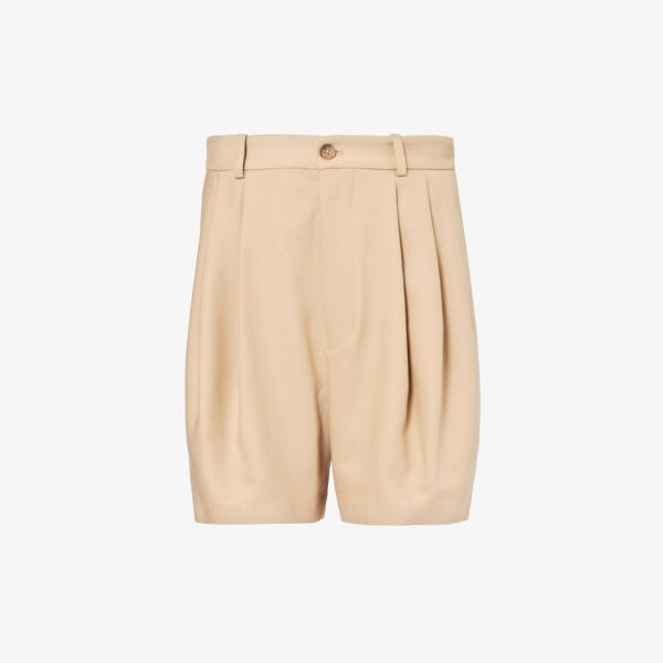 Плиссированные шорты из хлопка и смесовой шерсти с петлями для ремня Polo Ralph Lauren, цвет monument tan
Плиссированные шорты из хлопка и смесовой шерсти с петлями для ремня Polo Ralph Lauren, цвет monument tan