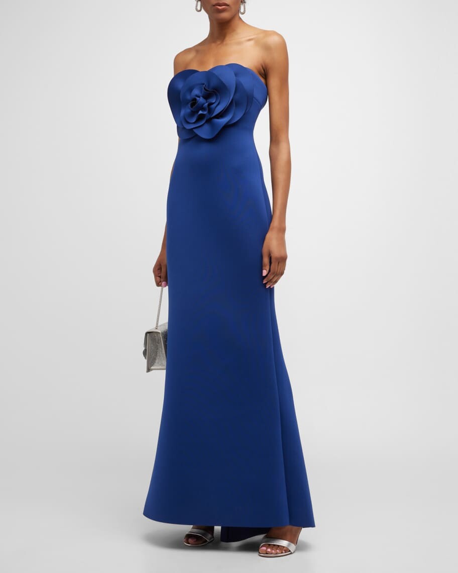 Платье трапециевидной формы без бретелек с розеткой Badgley Mischka Collection
Платье трапециевидной формы без бретелек с розеткой Badgley Mischka Collection