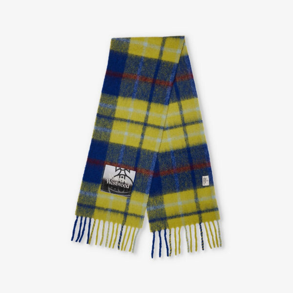 Вязаный шарф из смеси альпаки и тартана с фирменной нашивкой Vivienne Westwood, синий
Вязаный шарф из смеси альпаки и тартана с фирменной нашивкой Vivienne Westwood, синий