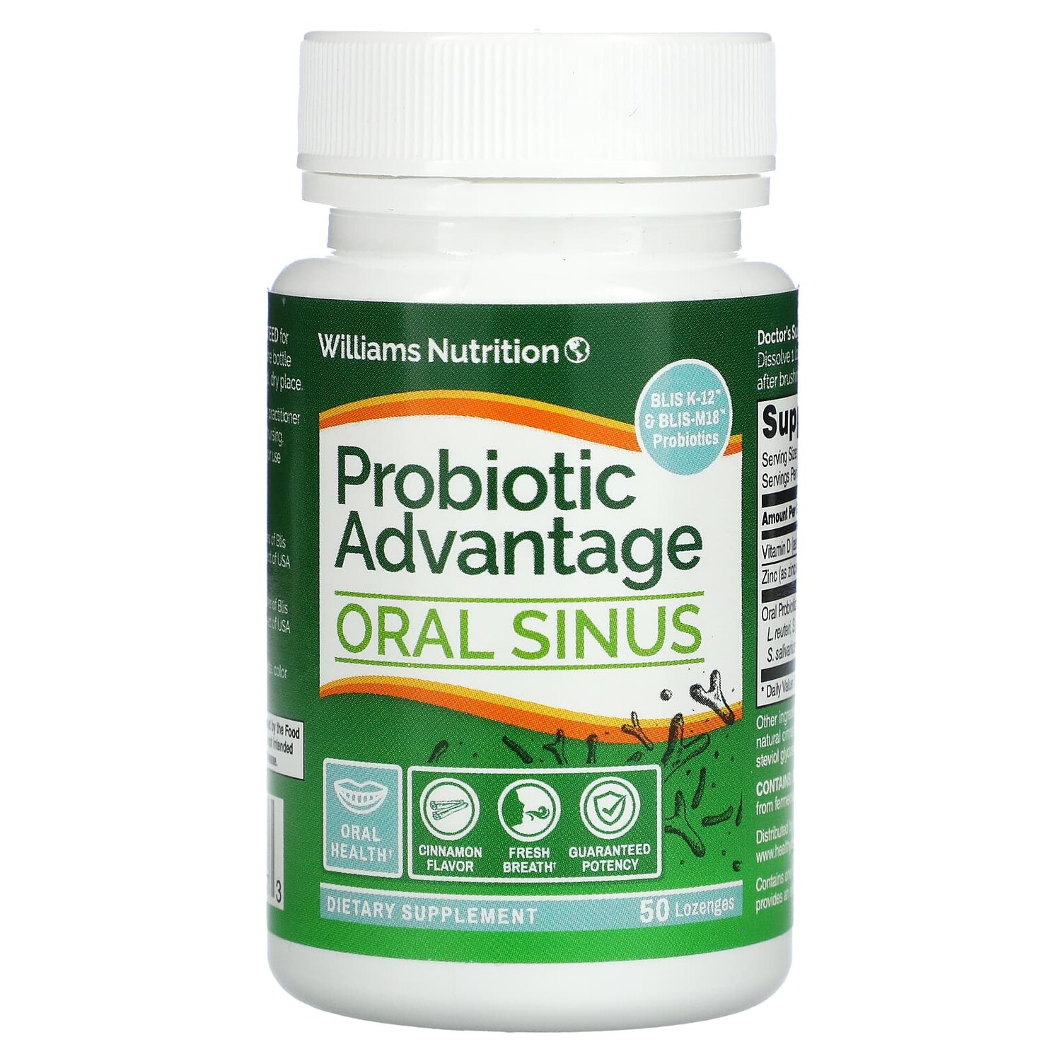 Probiotic Advantage, средство для полости рта, корица, 50 пастилок, Williams Nutrition
Probiotic Advantage, средство для полости рта, корица, 50 пастилок, Williams Nutrition