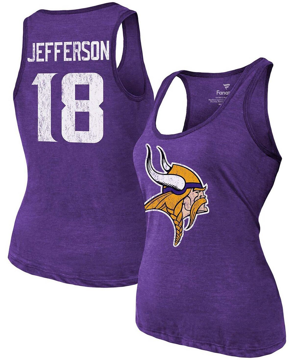 Женская майка Tri-Blend Justin Jefferson Heathered Purple Minnesota Vikings с именем и номером Fanatics
Женская майка Tri-Blend Justin Jefferson Heathered Purple Minnesota Vikings с именем и номером Fanatics
