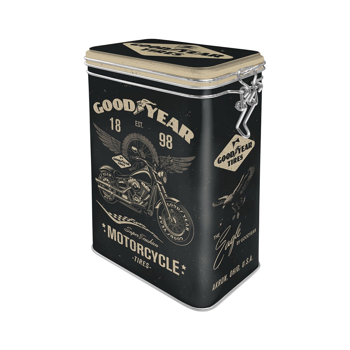 Ретро-кофейница Nostalgic-Art, 1,3 л, "Goodyear - Мотоцикл", идея подарка для автолюбителей, банка с ароматной крышкой, винтажный дизайн
Ретро-кофейница Nostalgic-Art, 1,3 л, "Goodyear - Мотоцикл", идея подарка для автолюбителей, банка с ароматной крышкой, винтажный дизайн