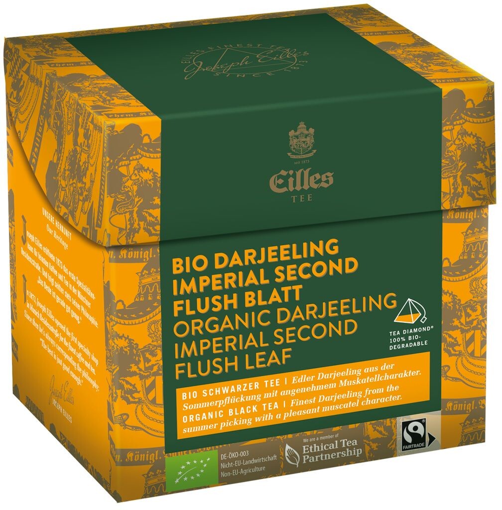 Чай EILLES TEE Diamond BIO DARJEELING IMPERIAL Second Flush листовой в пакете-пирамиде, коробка 20 шт.
Чай EILLES TEE Diamond BIO DARJEELING IMPERIAL Second Flush листовой в пакете-пирамиде, коробка 20 шт.