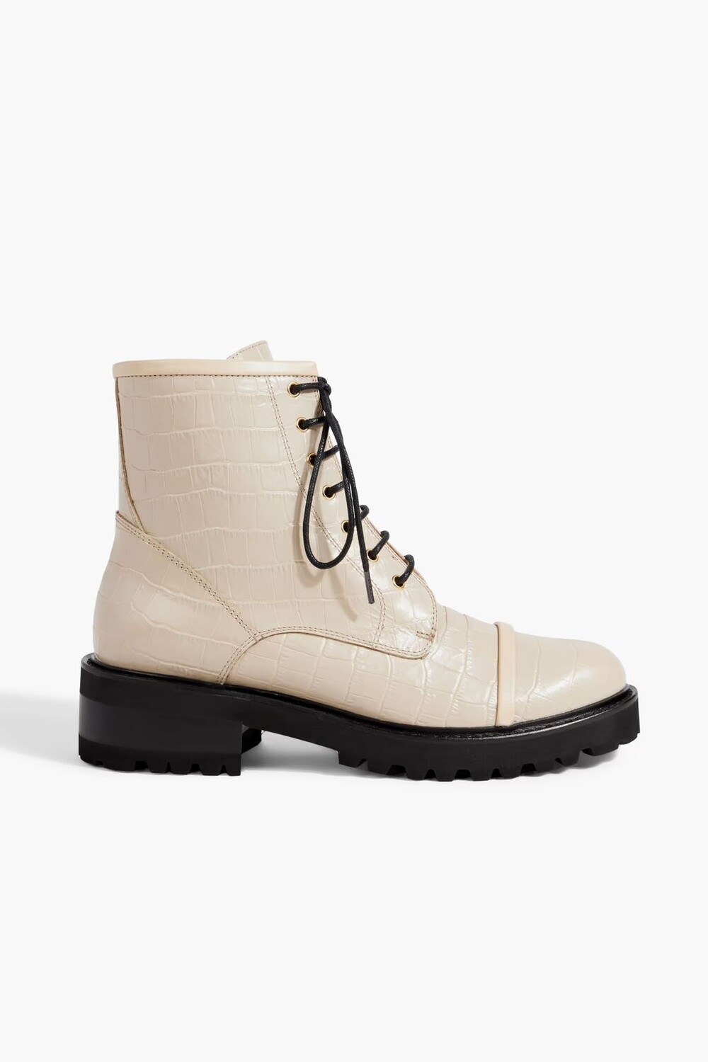 Ботинки в стиле милитари Bryce 20 из кожи с тиснением под крокодила Malone Souliers, крем
Ботинки в стиле милитари Bryce 20 из кожи с тиснением под крокодила Malone Souliers, крем