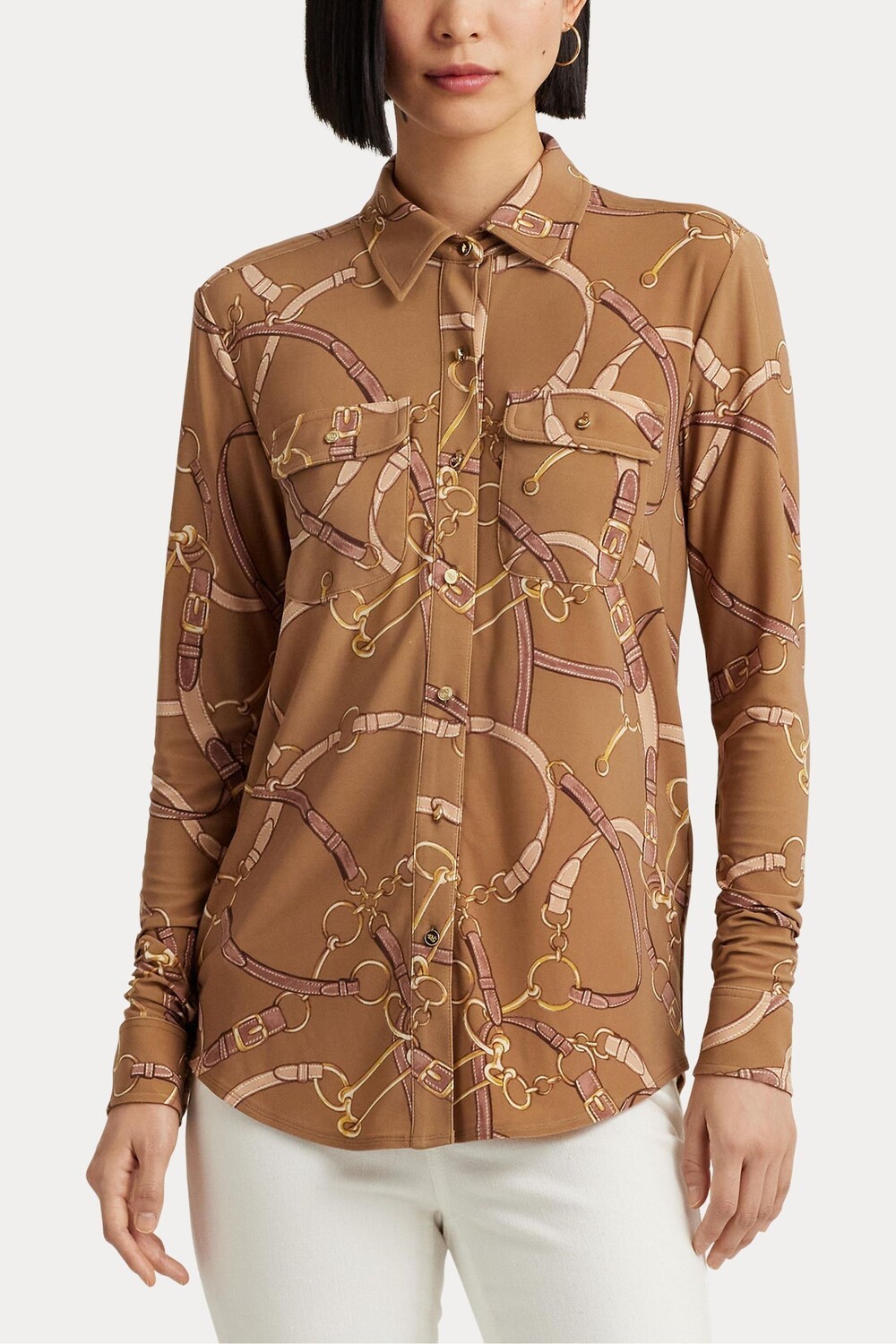 Рубашка из эластичного трикотажа с поясом и принтом Lauren Ralph Lauren, бежевый
Рубашка из эластичного трикотажа с поясом и принтом Lauren Ralph Lauren, бежевый