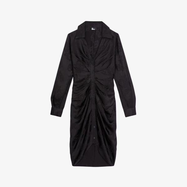 Тканое платье мини со сборками спереди и жаккардовым цветком The Kooples, черный
Тканое платье мини со сборками спереди и жаккардовым цветком The Kooples, черный