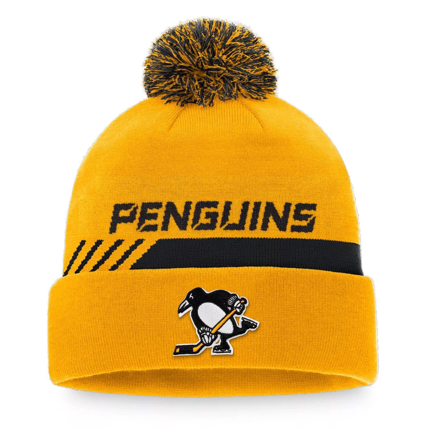 Мужская вязаная шапка Fanatics с золотым логотипом Pittsburgh Penguins Authentic Pro для раздевалки с манжетами и помпоном
Мужская вязаная шапка Fanatics с золотым логотипом Pittsburgh Penguins Authentic Pro для раздевалки с манжетами и помпоном