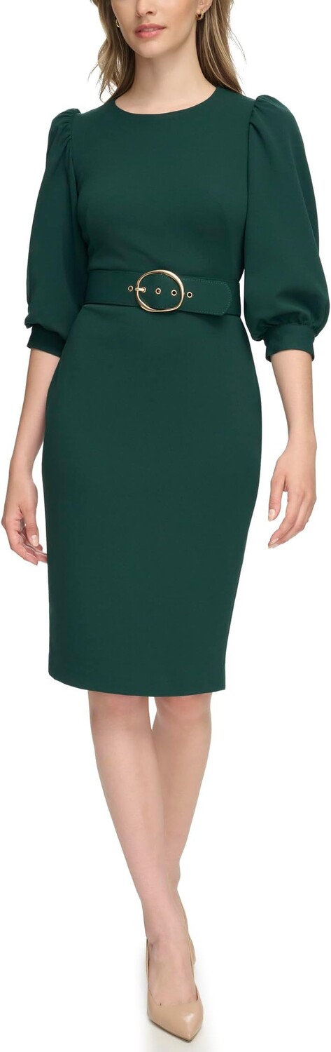 Короткое платье-футляр из крепа Scuba с объемными рукавами 3/4 и поясом Calvin Klein, цвет Malachite
Короткое платье-футляр из крепа Scuba с объемными рукавами 3/4 и поясом Calvin Klein, цвет Malachite