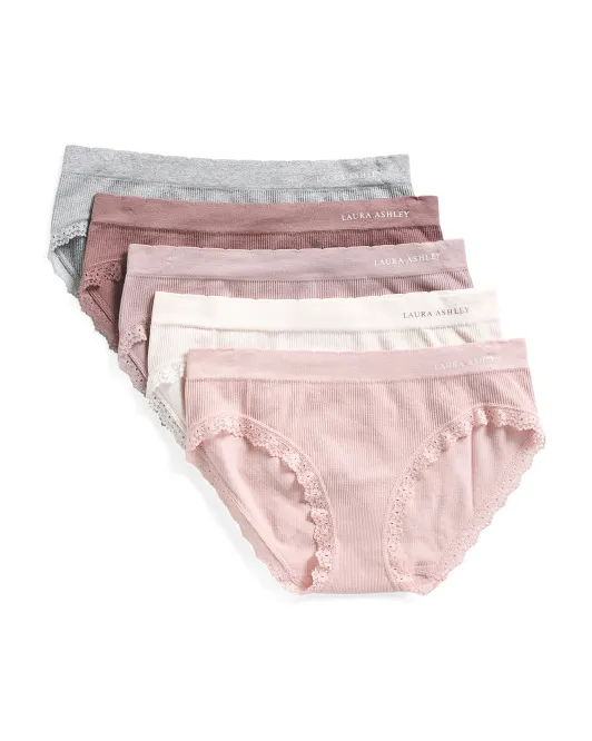 Бесшовные хипстерские трусики в рубчик из 5 штук с кружевной отделкой Laura Ashley, цвет Multi
Бесшовные хипстерские трусики в рубчик из 5 штук с кружевной отделкой Laura Ashley, цвет Multi