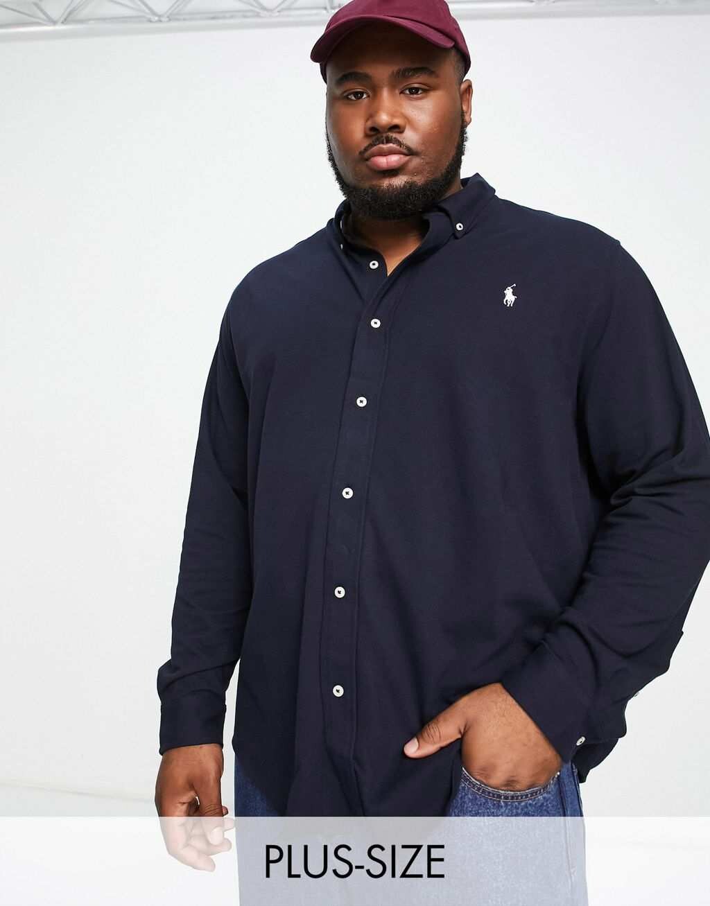 Темно-синяя рубашка из пике с логотипом в виде пони Polo Ralph Lauren Big & Tall
Темно-синяя рубашка из пике с логотипом в виде пони Polo Ralph Lauren Big & Tall