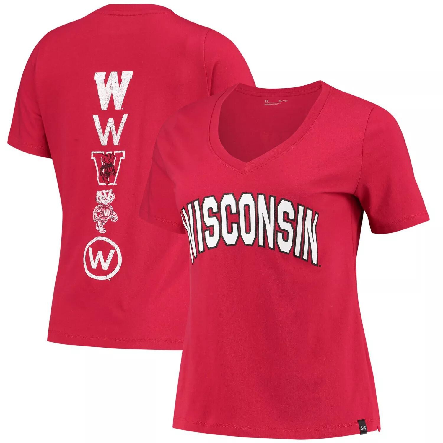 Женская красная футболка с v-образным вырезом и принтом Under Armour Wisconsin Badgers Spine Under Armour, Красный
Женская красная футболка с v-образным вырезом и принтом Under Armour Wisconsin Badgers Spine Under Armour, Красный